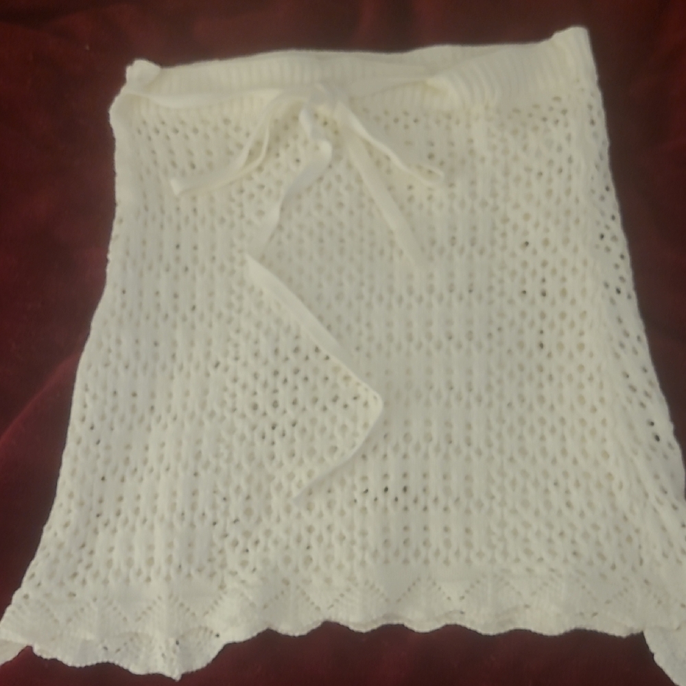 Forever 21 Crochet Mini Skirt in White